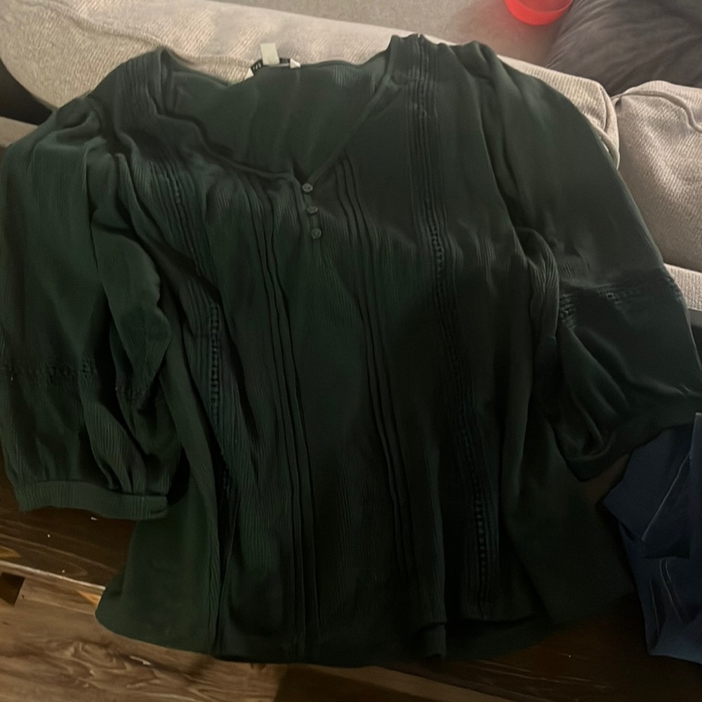Forest dark green blouse